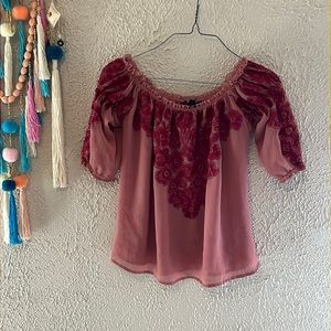 For Love and Lemons Sangria Off-Shoulder Top